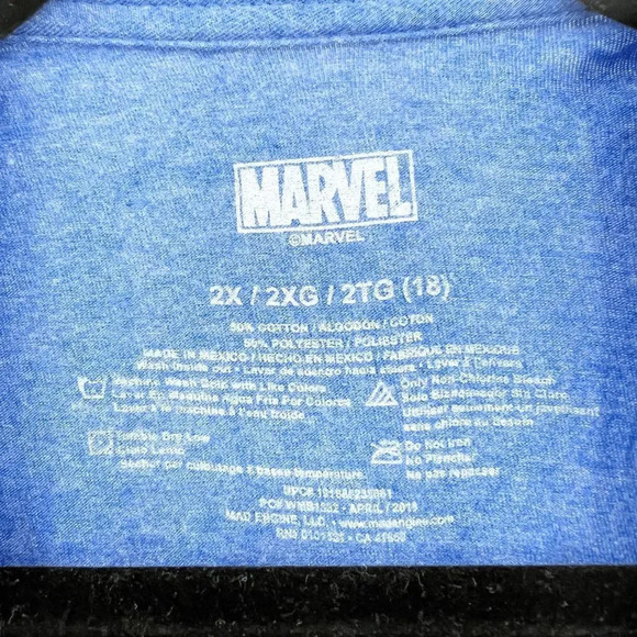 Marvel Kids Unisex Blue Captain America Graphic T Shirt Size 2X - Picture 3 of 3